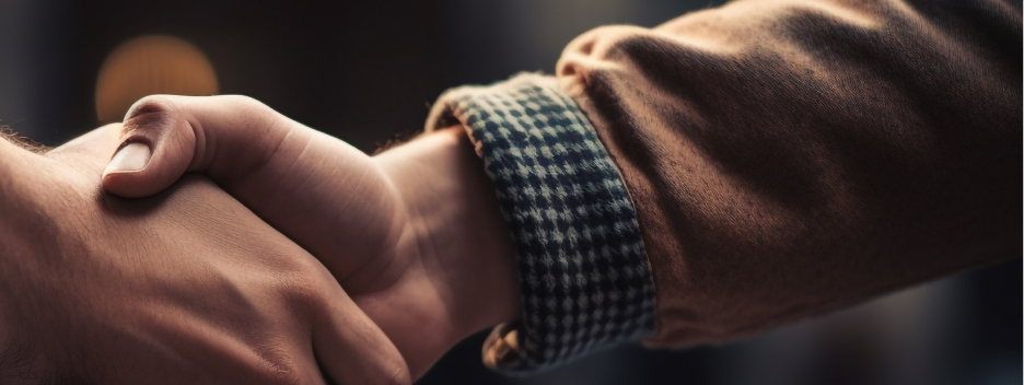 Handshake representing partnership